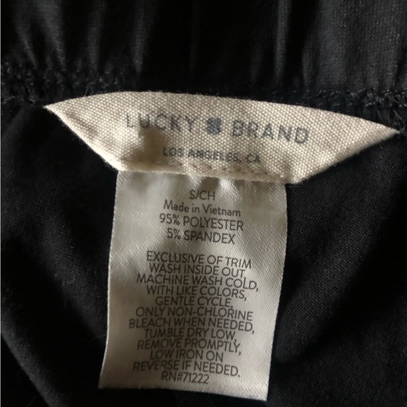 Lucky Brand Black Lounge Pants Womens Size S Drawstring Waist Pockets Knit Pjs - Picture 9 of 9